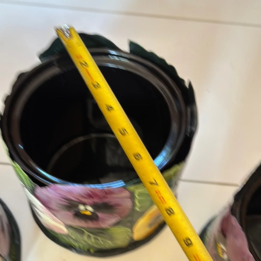 Floral Ceramic /Metal hand painted Canister Set - Multicolor - Picture 8 of 12